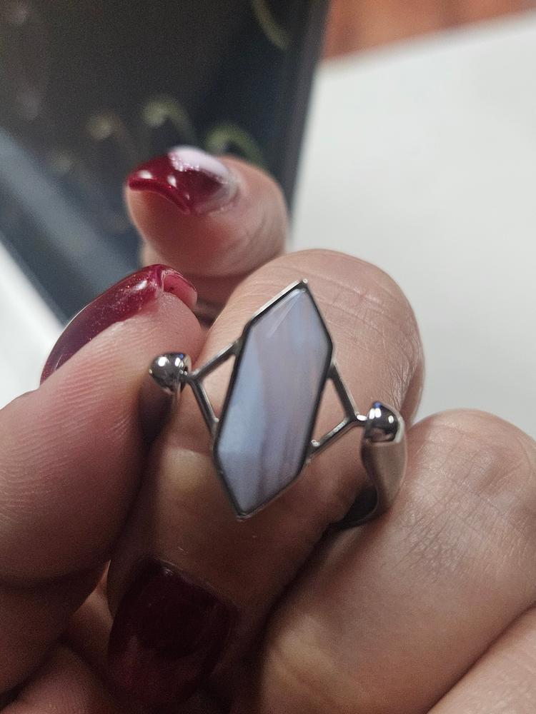 Blue Lace Agate TwinPoint™ Crystal Element - Customer Photo From Kaliopi