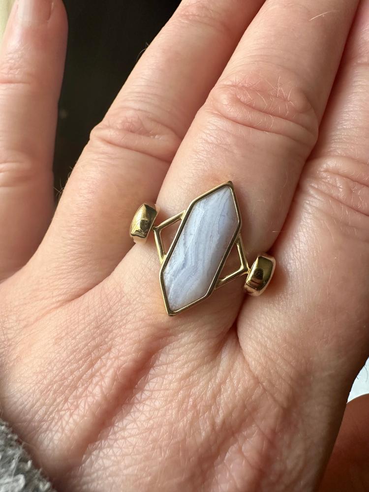 Blue Lace Agate TwinPoint™ Crystal Element - Customer Photo From Trudy