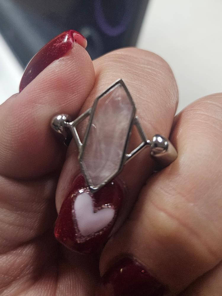 Rose Quartz TwinPoint™ Crystal Element - Customer Photo From Kaliopi