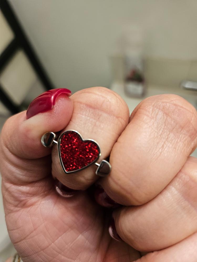 Red Glitter Heart-shaped Element - Customer Photo From Kaliopi