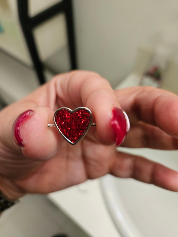 Red Glitter Heart-shaped Element - Customer Photo From Kaliopi