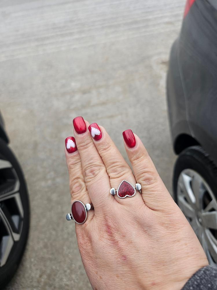 Red Glitter Heart-shaped Element - Customer Photo From Kaliopi