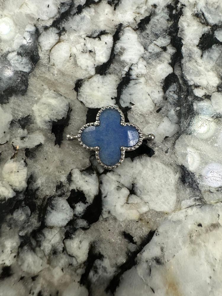 Blue Aventurine Quatrefoil Crystal Element - Customer Photo From Missy
