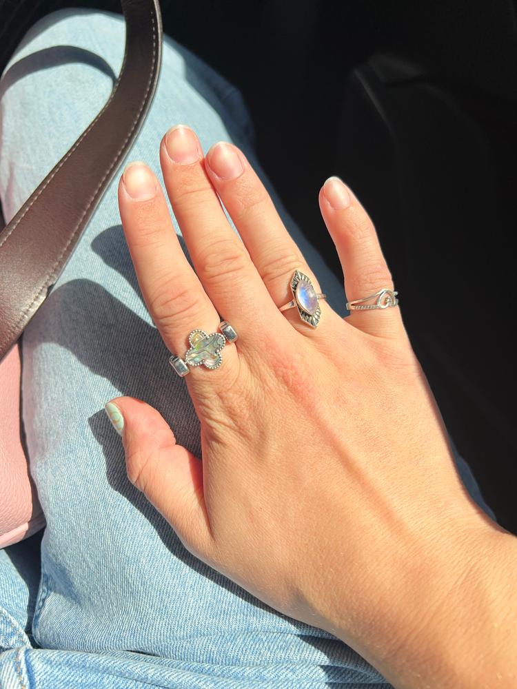 Abalone Shell Quatrefoil Crystal Element - Customer Photo From Brooke 