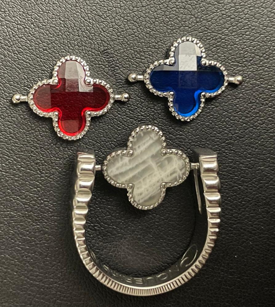 Simulated Ruby Quatrefoil Element - Customer Photo From Diane