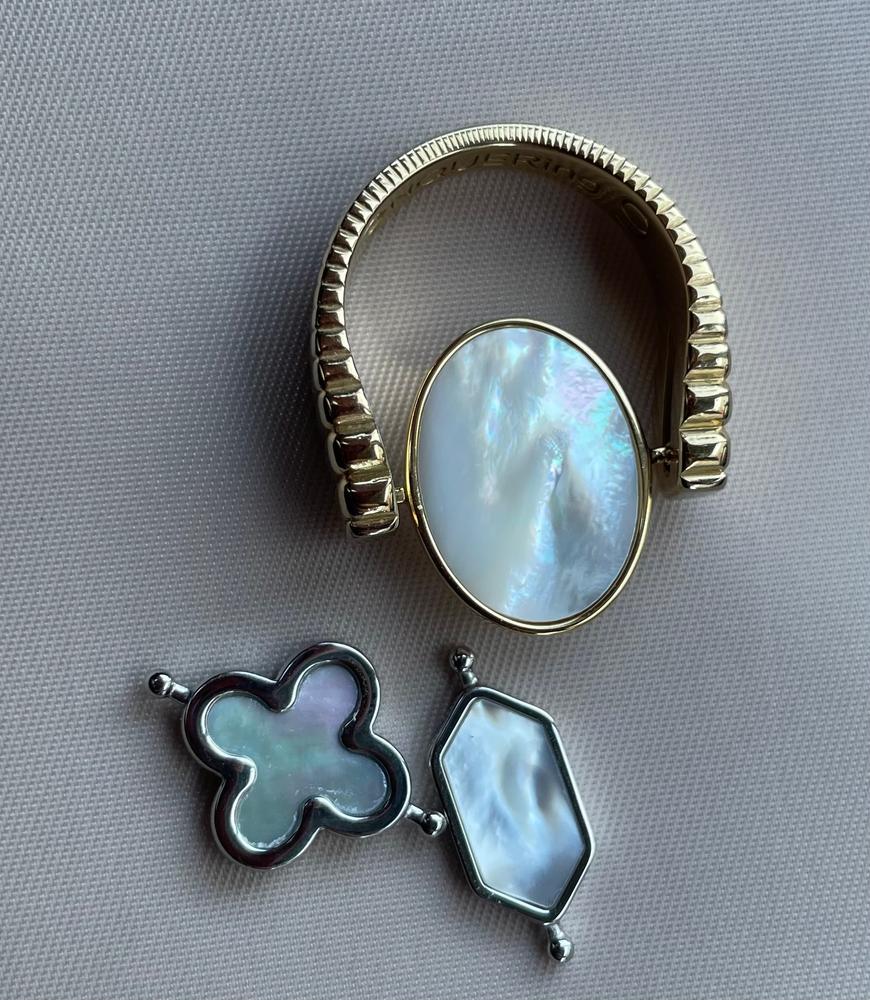 Mother of Pearl Quatrefoil Crystal Element - Customer Photo From Diane