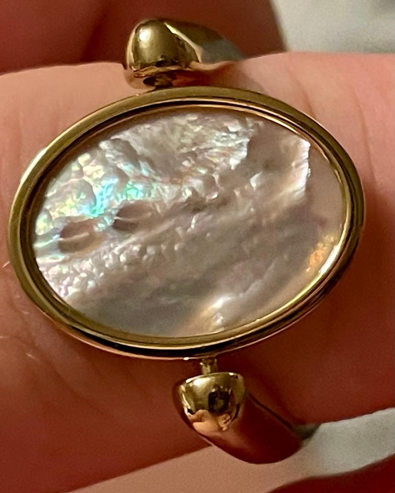 Mother of Pearl Oval Crystal Element - Customer Photo From Debbie K