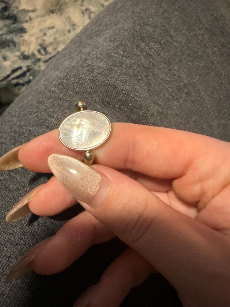 Mother of Pearl Oval Crystal Element - Customer Photo From Dana 