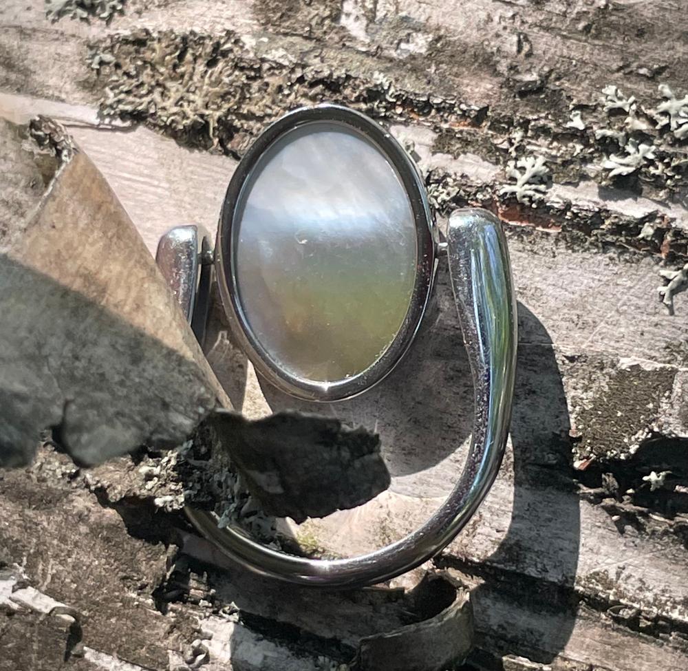 Gray Shell Oval Crystal Element - Customer Photo From Diane