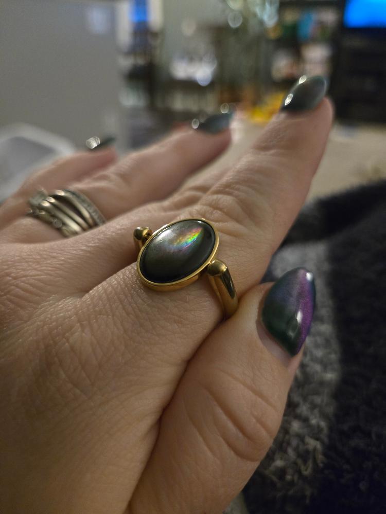 Gray Shell Oval Crystal Element - Customer Photo From Anna L