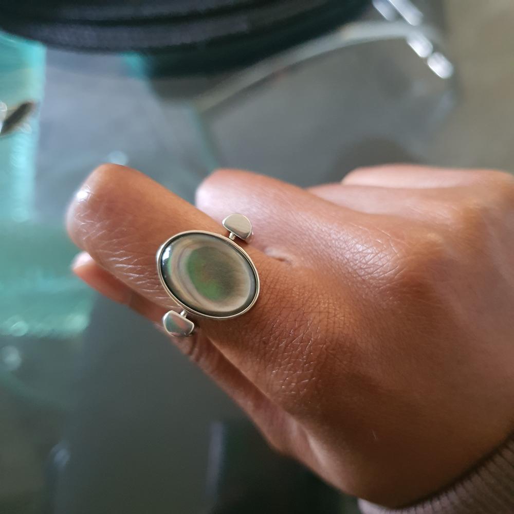 Gray Shell Oval Crystal Element - Customer Photo From Elle