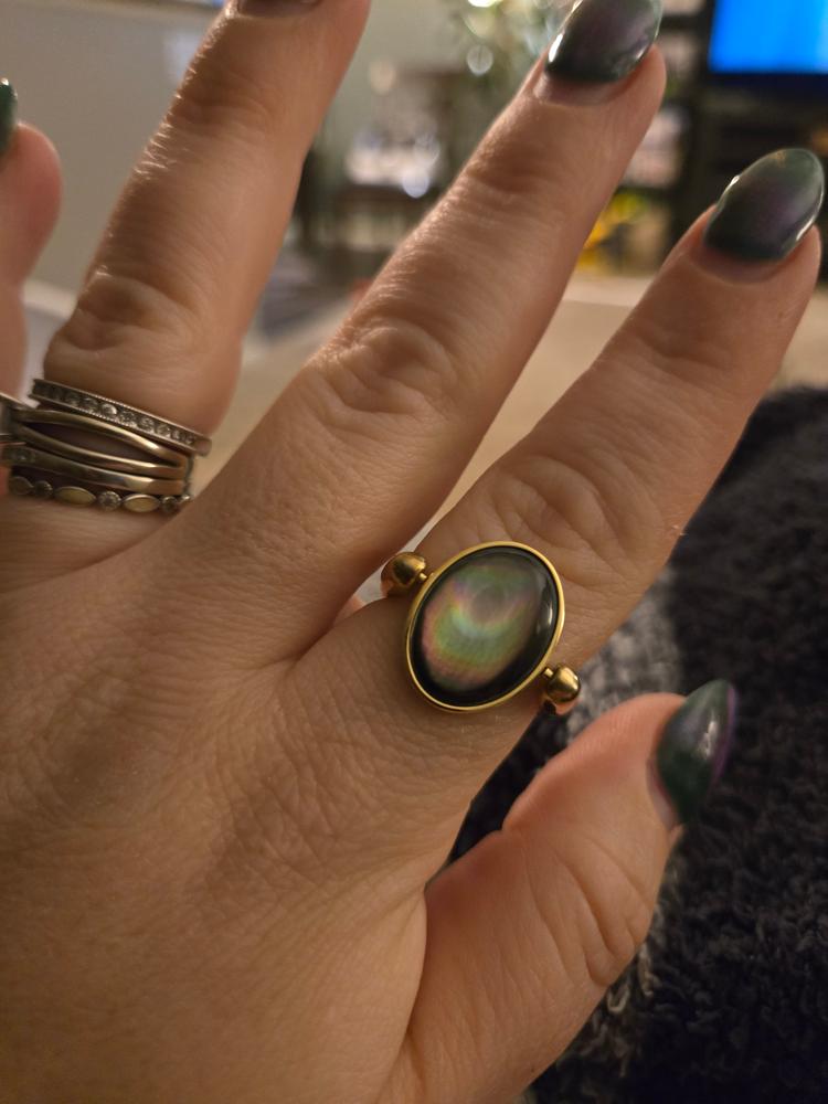 Gray Shell Oval Crystal Element - Customer Photo From Anna L