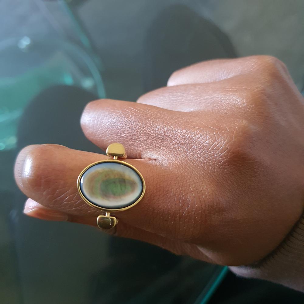 Gray Shell Oval Crystal Element - Customer Photo From Elle