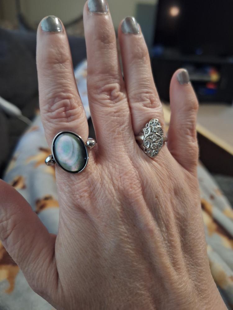 Gray Shell Oval Crystal Element - Customer Photo From BRANDY