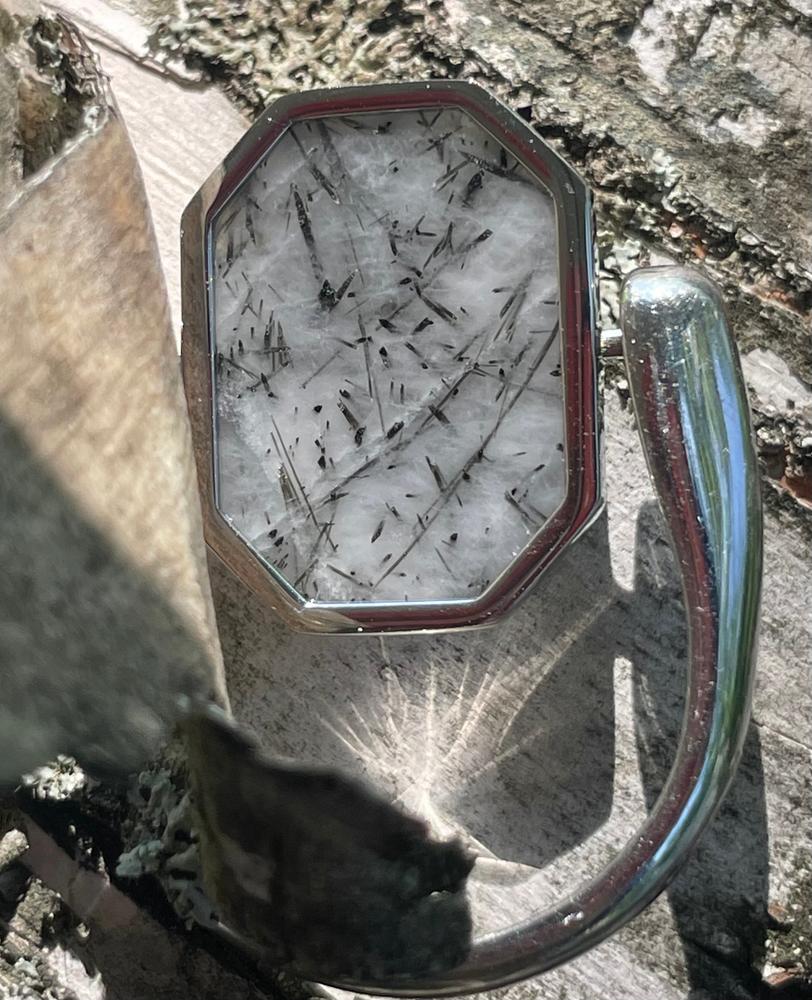 Tourmalinated Quartz Octangle Crystal Element - Customer Photo From Diane