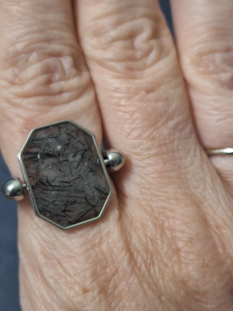 Tourmalinated Quartz Octangle Crystal Element - Customer Photo From BRANDY