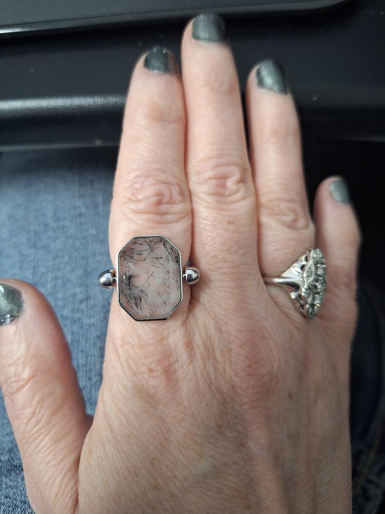 Tourmalinated Quartz Octangle Crystal Element - Customer Photo From Brandy 