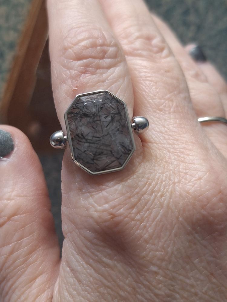 Tourmalinated Quartz Octangle Crystal Element - Customer Photo From BRANDY