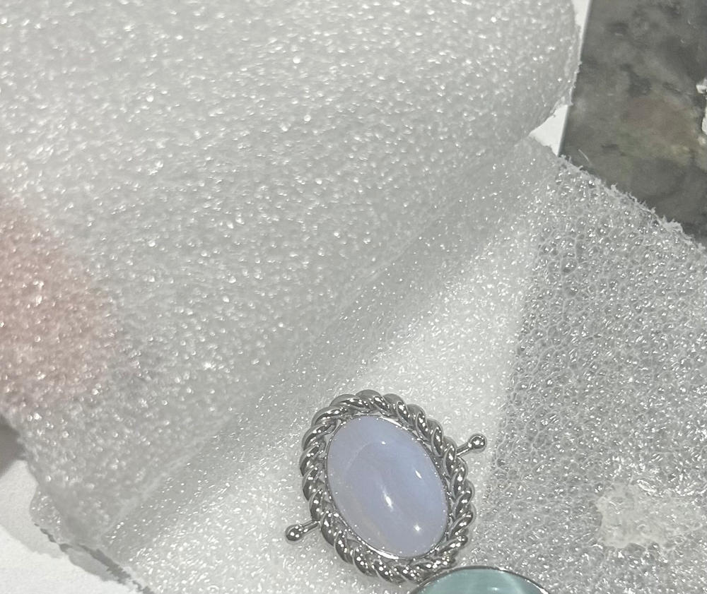 Blue Lace Agate Rope Bezel Oval Element - CK Collection - Customer Photo From Felisa Alberts