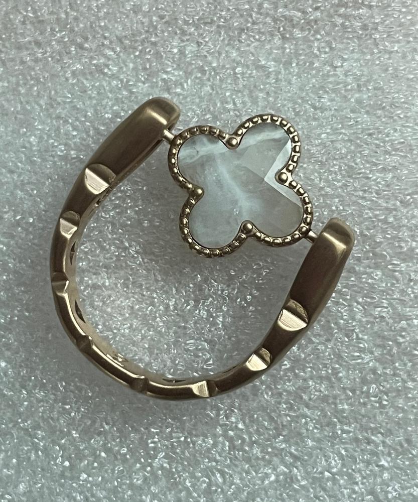 Rose Gold Moonstone Quatrefoil Crystal Element - Customer Photo From Diane