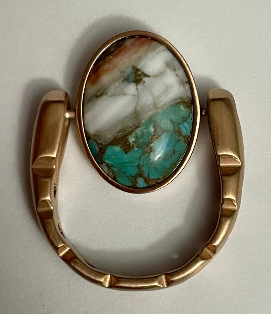 Rose Gold "Impression Sunrise" Mosaic Stone Oval Element - Customer Photo From Diane