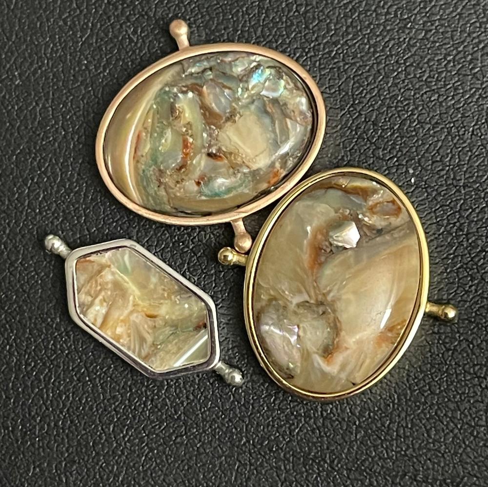 Rose Gold "Mona Lisa" Mosaic Stone Oval Element - Customer Photo From Diane