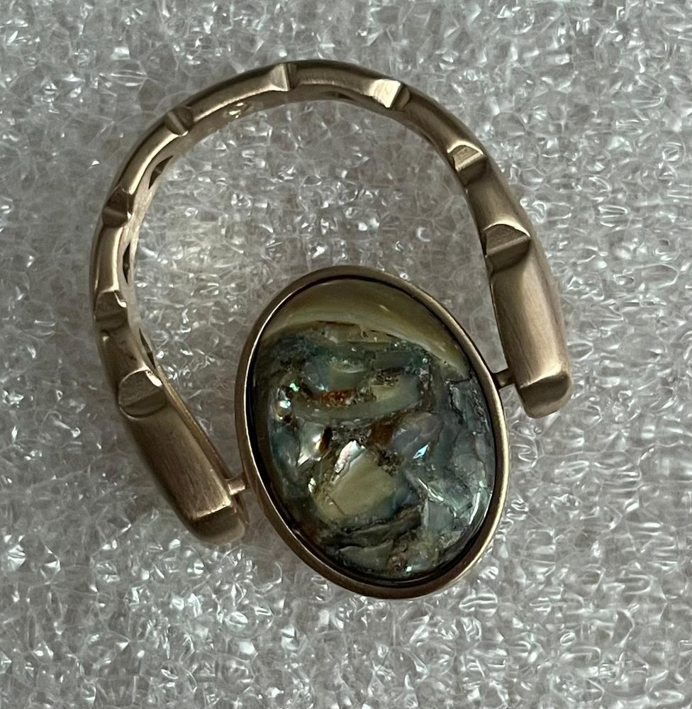 Rose Gold "Mona Lisa" Mosaic Stone Oval Element - Customer Photo From Diane