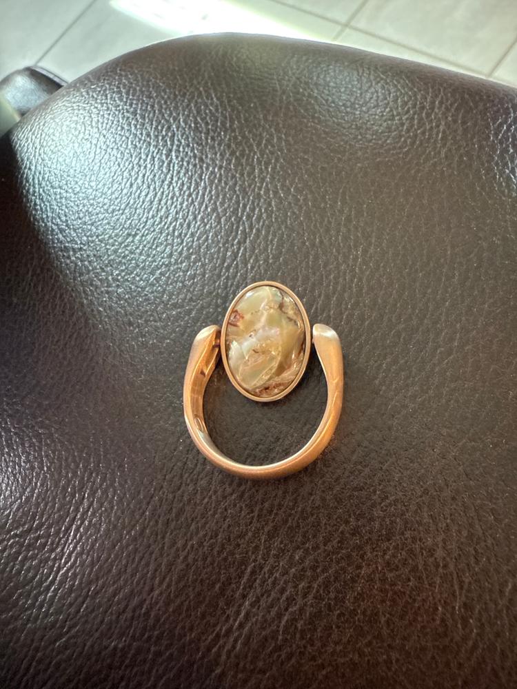Rose Gold "Mona Lisa" Mosaic Stone Oval Element - Customer Photo From Kelly B