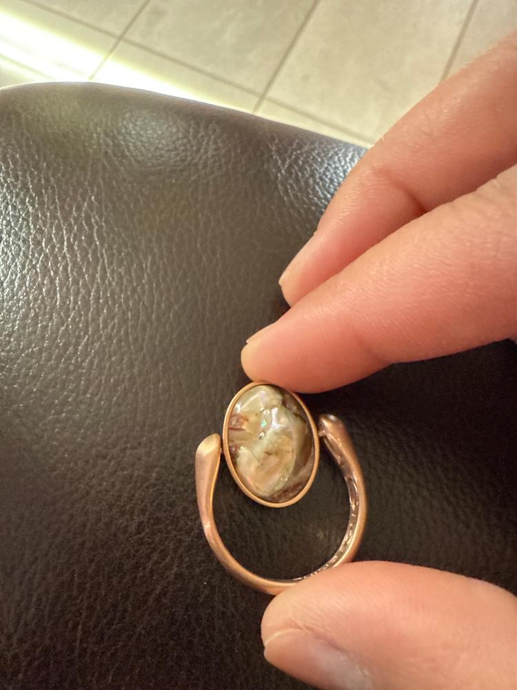 Rose Gold "Mona Lisa" Mosaic Stone Oval Element - Customer Photo From Kelly B