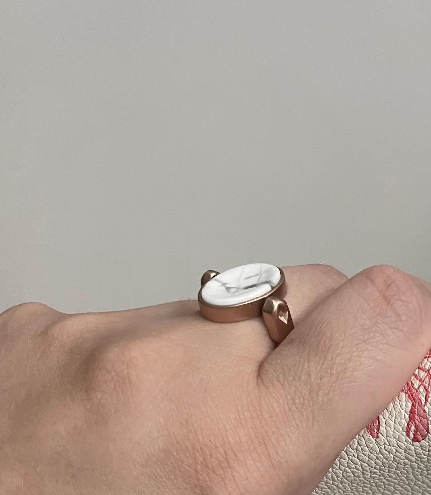 Rose Gold Howlite Worry Stone Element - Customer Photo From Diane