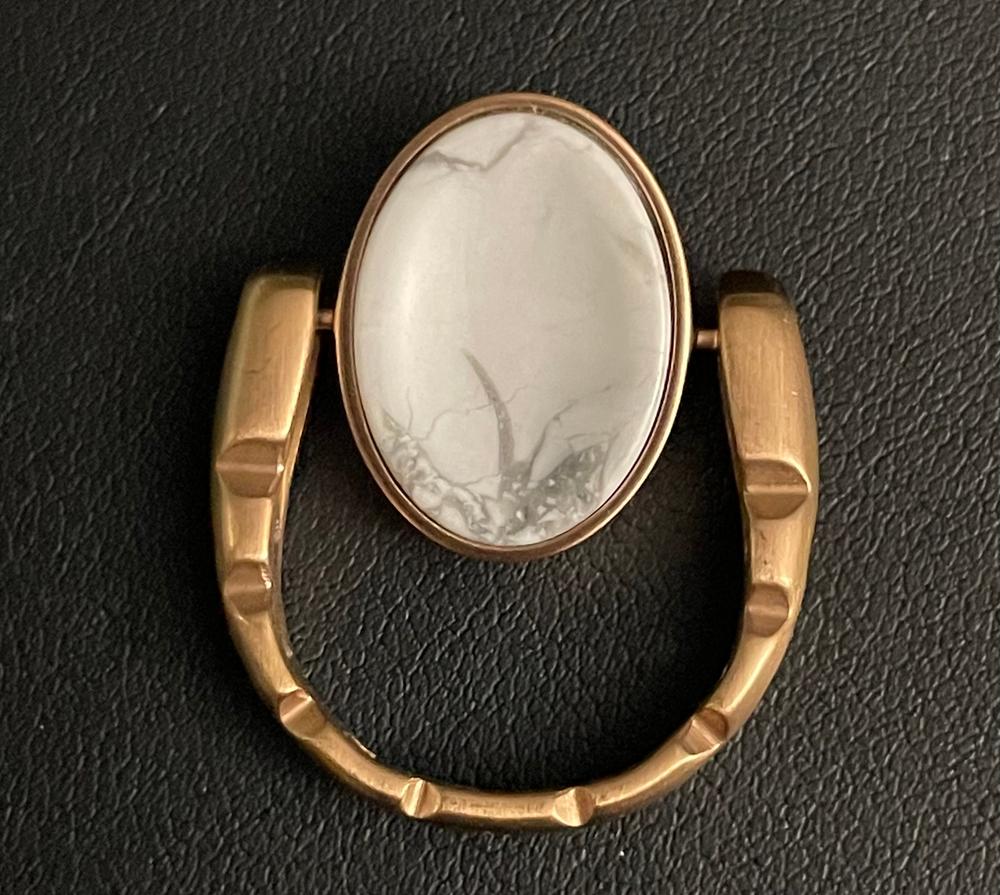 Rose Gold Howlite Worry Stone Element - Customer Photo From Diane