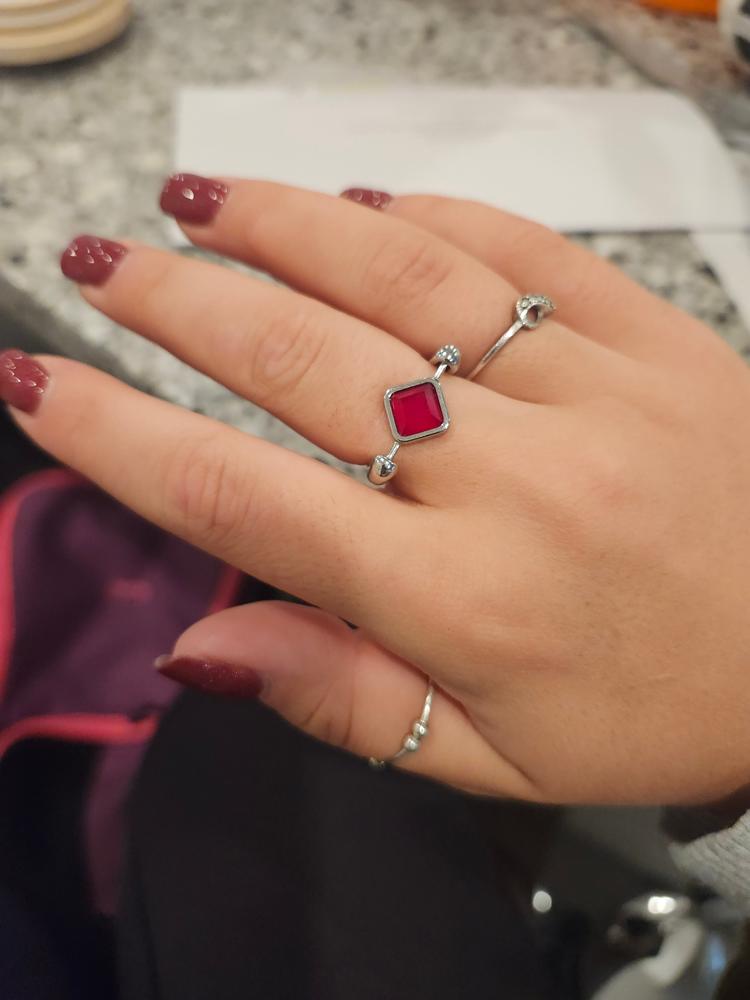 Silver Willow Birthstone CrossBar Fidget Ring - Customer Photo From Diana Cooper