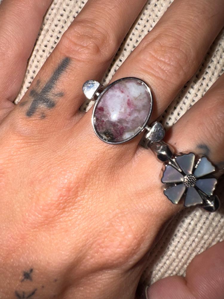 Natural Pink Tourmaline Oval Element - Customer Photo From Cat