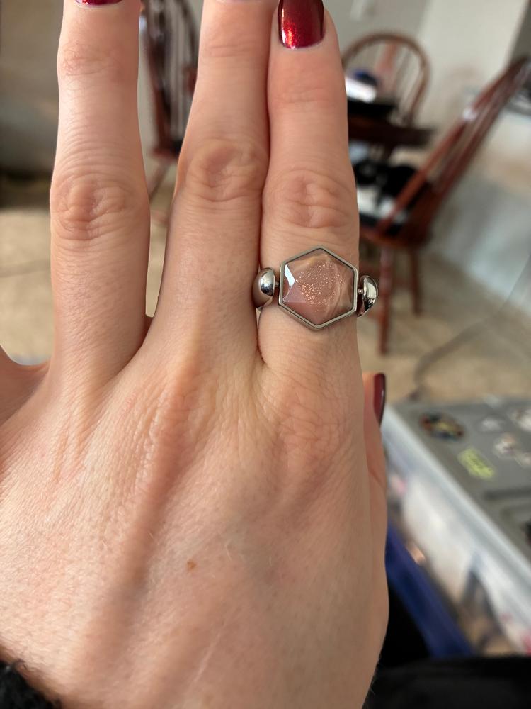 Sunstone Hexagon Crystal Element - Customer Photo From Dina