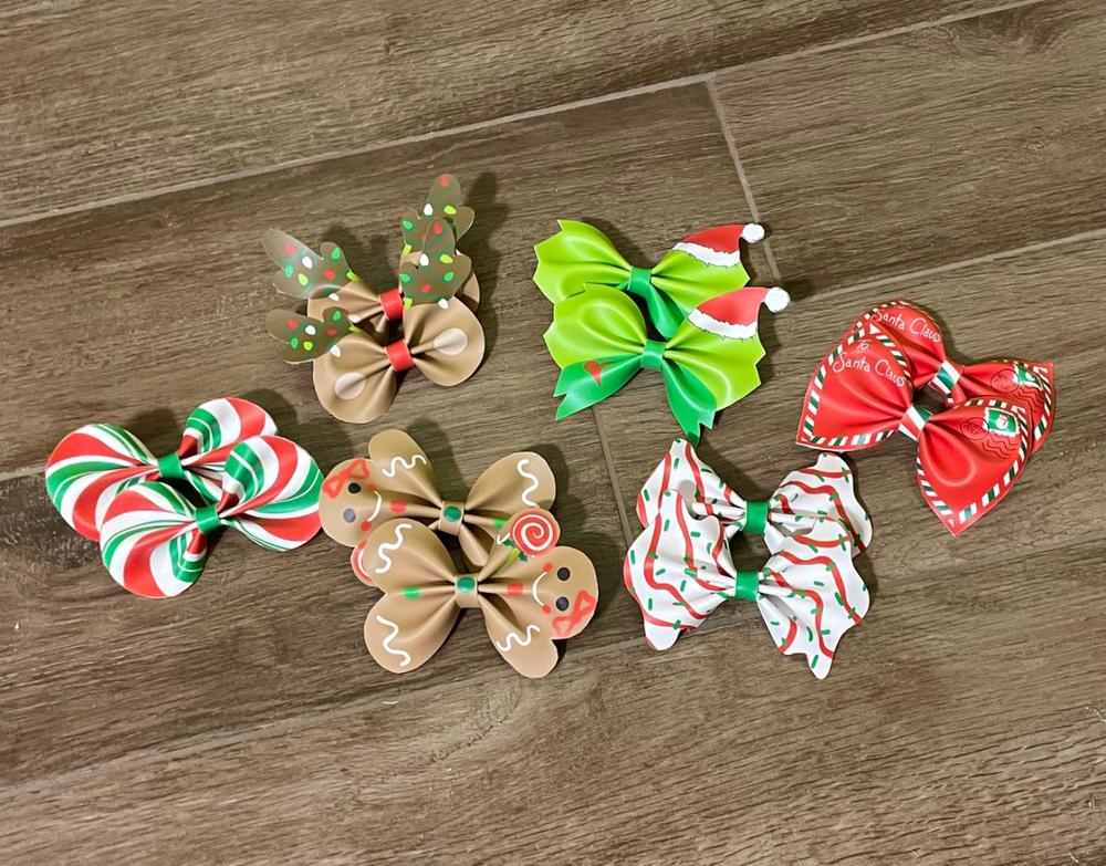 Traditional Christmas Faux Leather DIY Hair Bows & Craft Cutouts - PIPS EXCLUSIVE - Customer Photo From Cortney Geistweidt