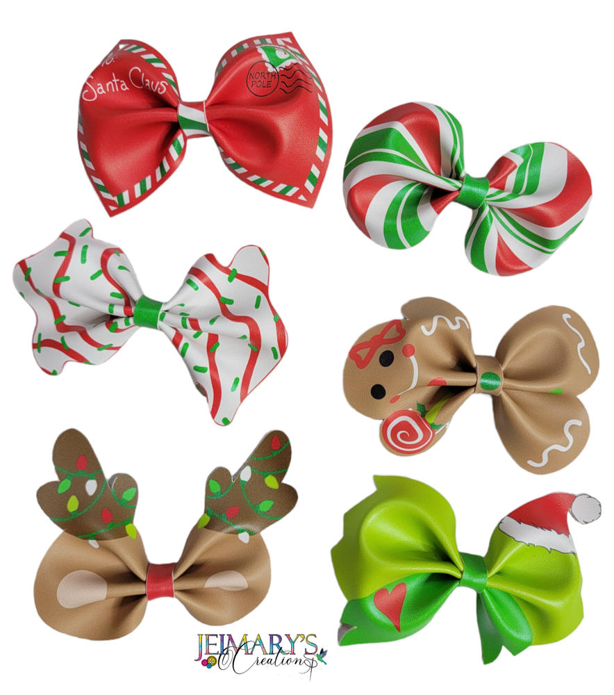 Traditional Christmas Faux Leather DIY Hair Bows & Craft Cutouts - PIPS EXCLUSIVE - Customer Photo From Jeimary Martinez