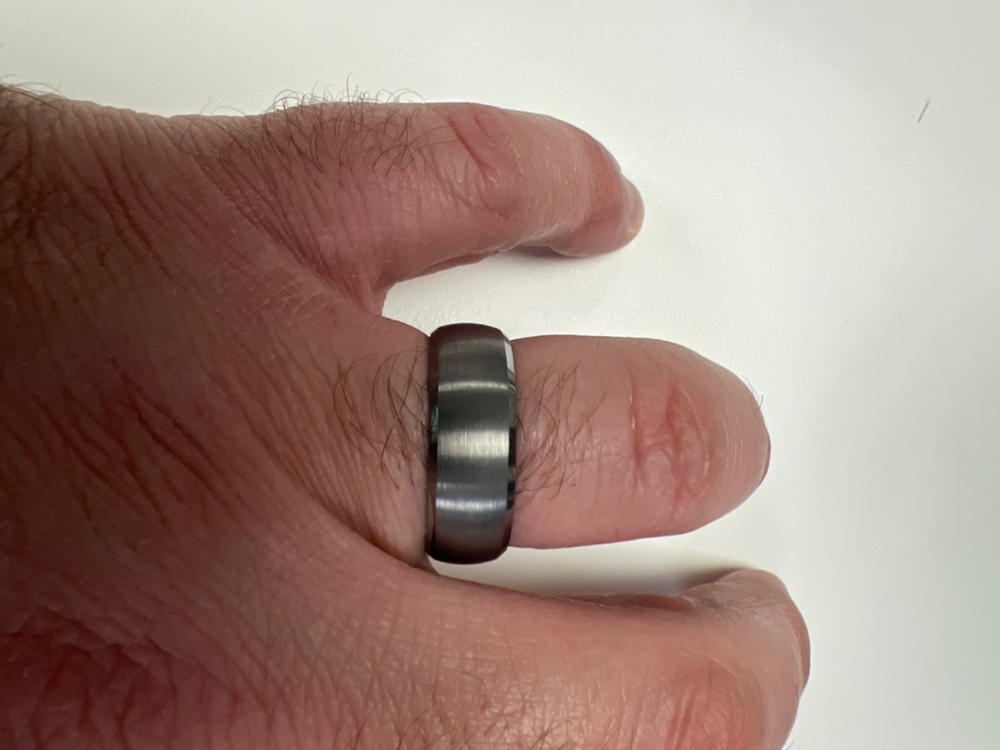 Silver Tungsten Ring - Blue EMBR - Customer Photo From Jordan Agnoli