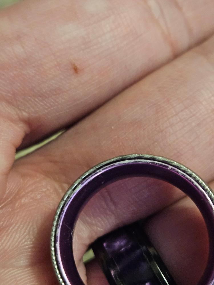 Wood Grain Damascus Steel Ring - Resilient Purple - Customer Photo From Ryan Hauswald
