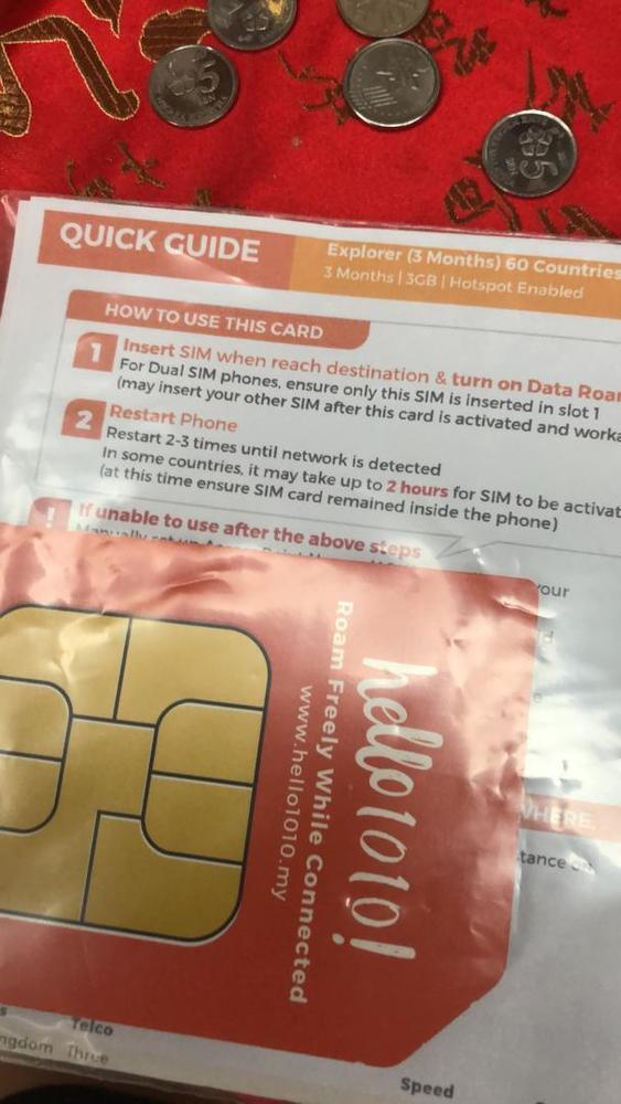 South East Asia Unicom Travel Prepaid SIM Card