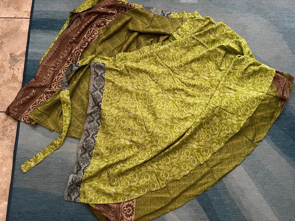 Long Sari Silk Wrap Skirt - Customer Photo From Cheyenne