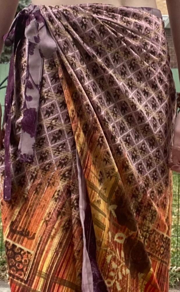 Long Sari Silk Wrap Skirt - Customer Photo From Ames S. 