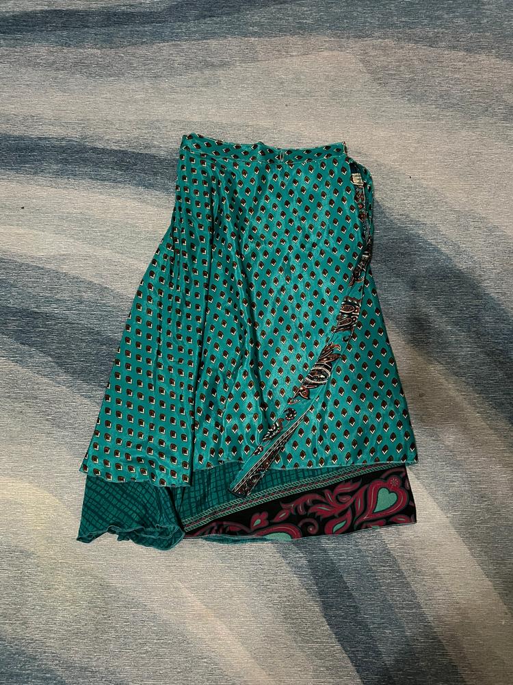 Tea Length Sari Silk Wrap Skirt - Customer Photo From Cheyenne