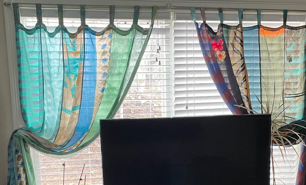 Recycled Silk Panel Curtain - Customer Photo From Patricia Cobb