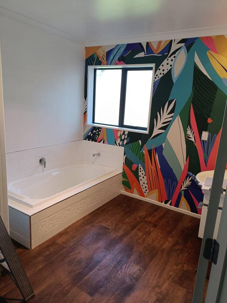Wallpaper Peel and Stick Wallpaper Removable Wallpaper Home Decor Wall Art Wall Decor Room Decor / Colorful Abstract Leaves Wallpaper - C346 - Customer Photo From Mandylee Clydesdale