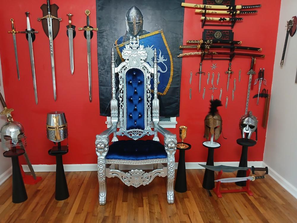 "King David" Crown Lion Throne Chair - White / Gold - Customer Photo From Anthony Presley