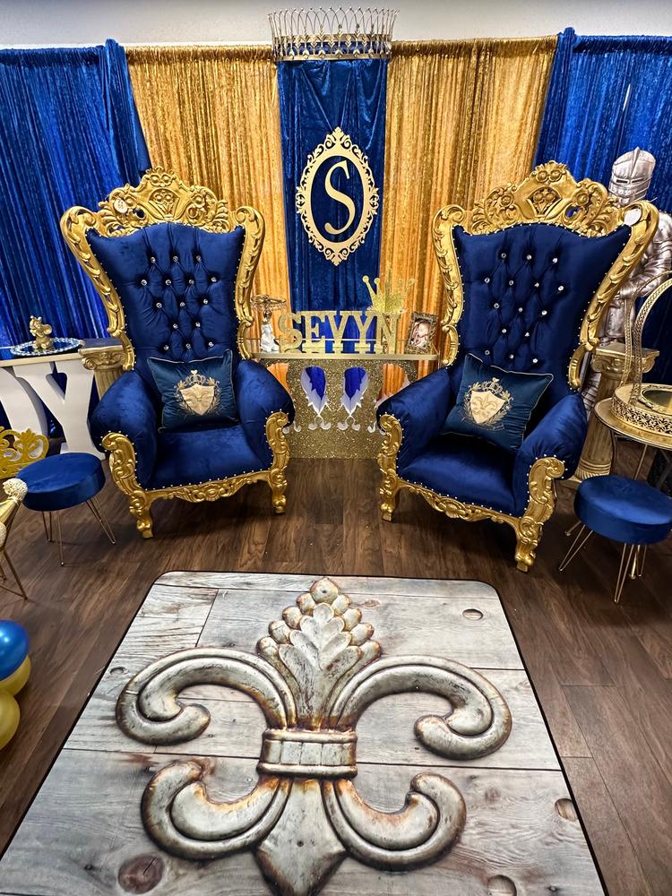 "King David" Crown Lion Throne Chair - Red / Gold - Customer Photo From Tiwane York