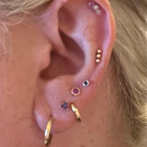 Gold Star Single Flat Back Stud in Solid Yellow 14k Gold - Customer Photo From Beth Shepard