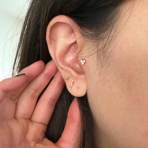 Pink Opal Trinity Cluster Flat Back Earring - Customer Photo From Eileen Chou
