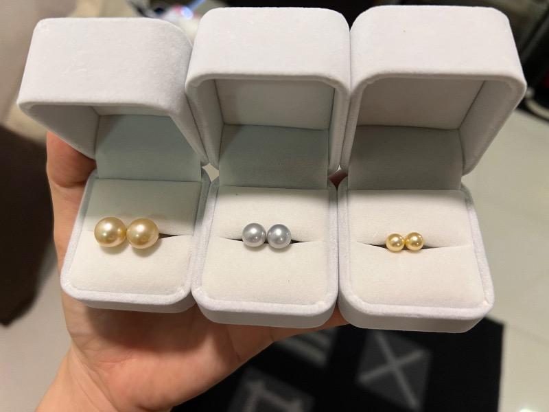 Golden South Sea Pearl 18K Gold Stud Earrings - 11.5mm - Exact Pair - Customer Photo From Laine Tan