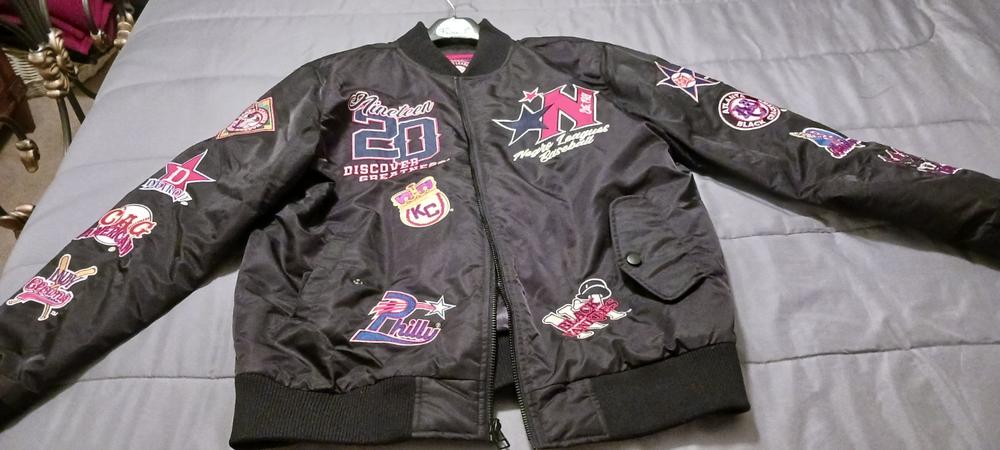 Negro Leagues Baseball Commemorative Black Bomber Jacket - Customer Photo From Gregory Williams